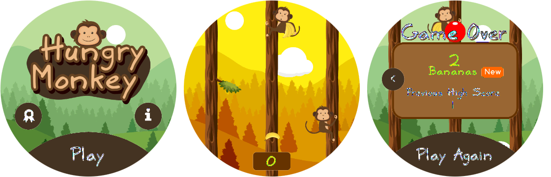 hungry monkey game for galaxy watch