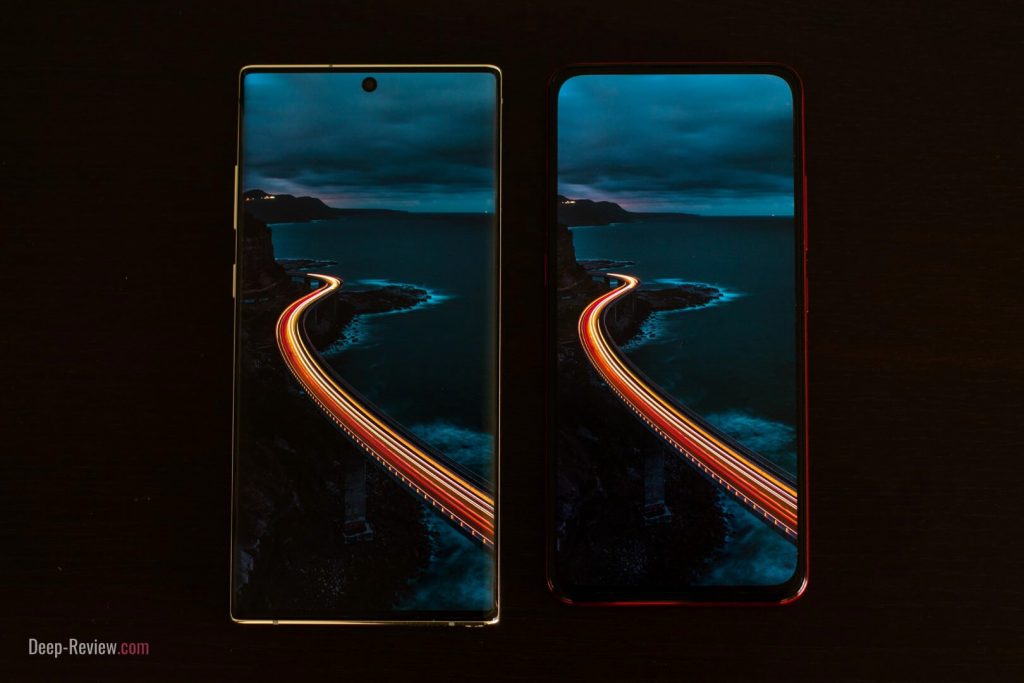 Сравнение качества экранов Vivo V15 Pro и Samsung Galaxy Note10+