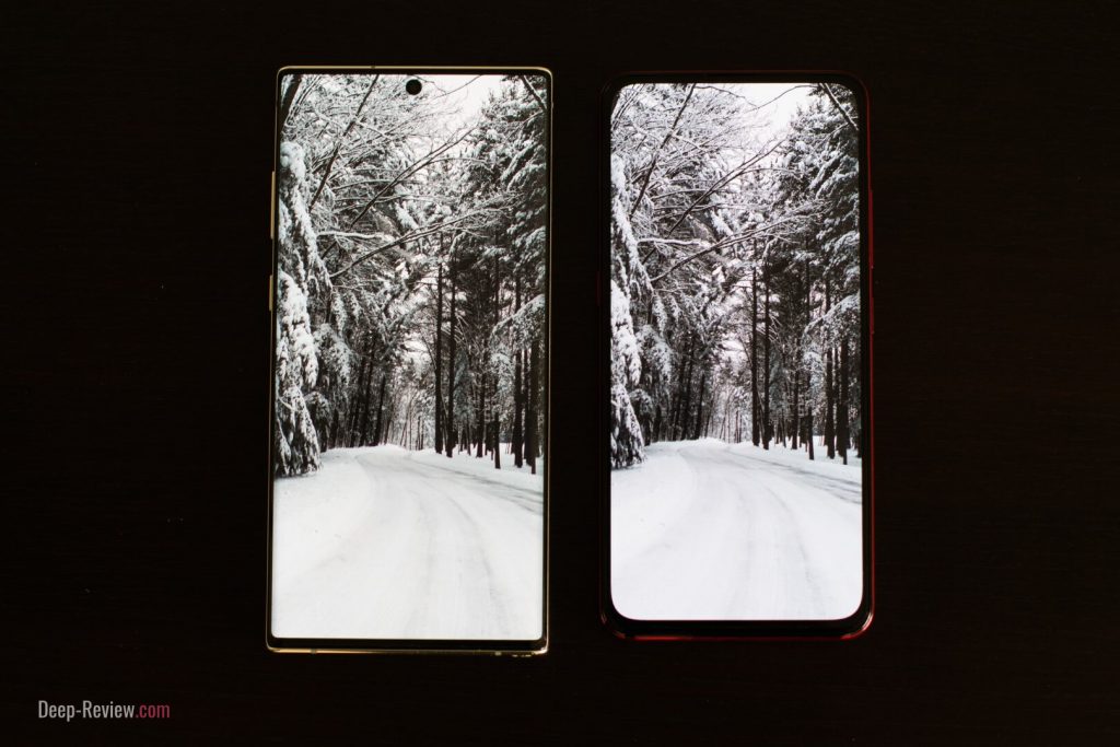 Сравнение качества экранов Vivo V15 Pro и Samsung Galaxy Note10+
