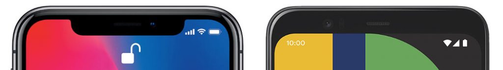 сравнение вырезов iphone 11 pro и google pixel 4