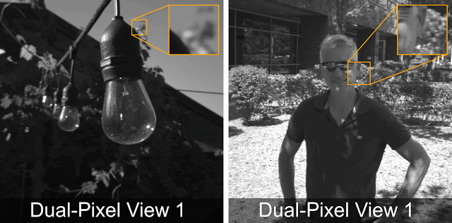 пример смещения изображения на dual pixel матрице 